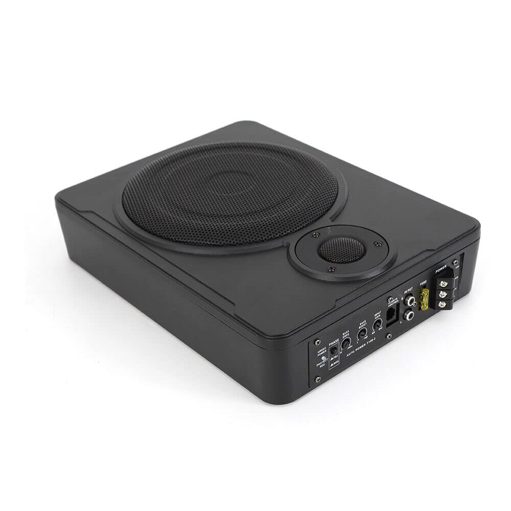Caisson de basses actif ultra fin pour voiture, 600 W, 8", 12 V, avec jeu de câbles