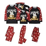 Zilosconcy Weihnachtsanzug Langarm Warm Weihnachtspyjama Winterpullover Pyjamas Family Familien Weihnachtsmann Trousers Pulli Lustig Lang Pullover Homewear Overall Baby