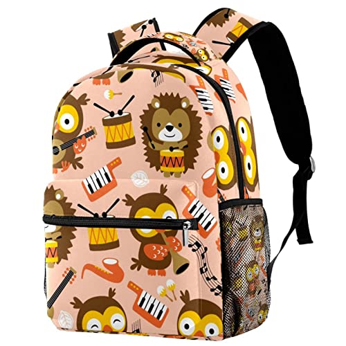 Sac à dos hérisson et hibou confortable et léger pour livres d'école