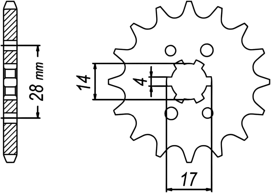 428 Motorcycle Drive Sprocket and Chain Kit compatible with Honda CRF125FB 2015-2024