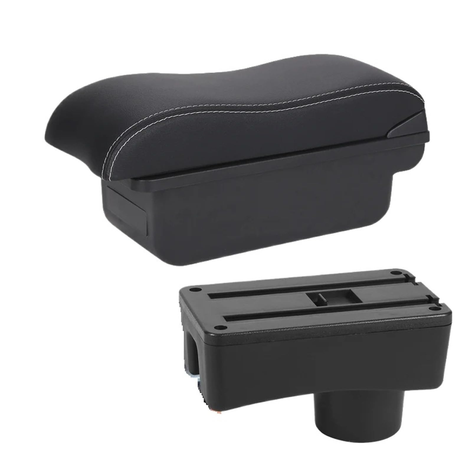 UMDJJU For Toyota For Aygo X Car Armrest Storage Box Interior Retrofit Parts Accessories Car Centre Console Armrest Box(C3 Black white NOUSB)