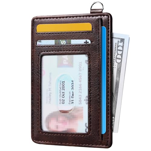 Image of Mayski Slim Wallet, Credit Card Holder for Women, Minimalist Front Pocket RFID Blocking Card Cases, Small Wallet Women Men(MF Brown)