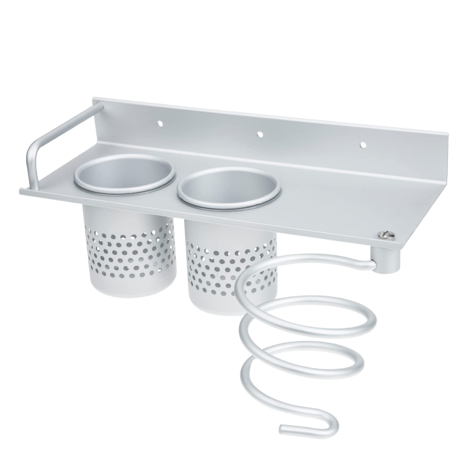 Healeved Haartrocknerhalterung Ohne Bohren Silber Selbstklebender Doppel Haartrocknerständer Aus Metall Wand Organizer Für Badezimmer Und Haarstyling Zubehör