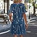 Women Short Sleeve Loose Sundress V Neck Printed Dresses with Pockets 2026 Summer Fashion Casual A Line Dress
