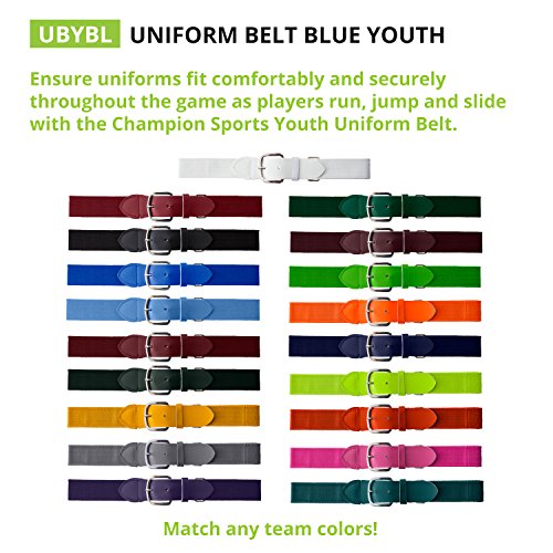 Champion Sports Baseball/Softball Uniform Belt, Comfort Stretch Fit Durable Syntex Tab - Youth & Adult Sizes, Multiple Colors3