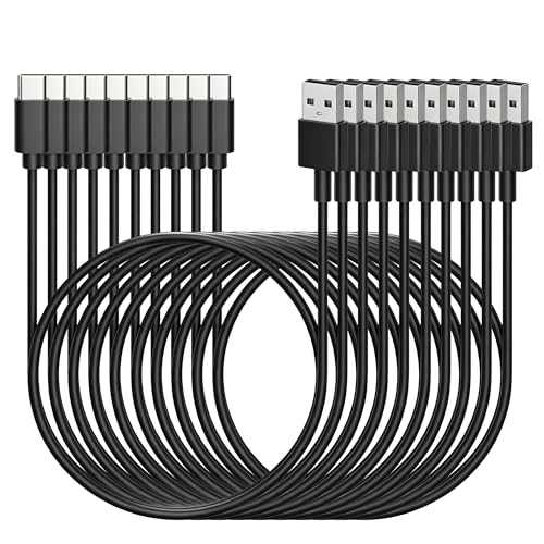 USB Type C ケーブル 1m 10本セット LpoieJun 【3A急速充電 / USB 2.0データ転送/映像出力非対応 】 高耐久TPE素材 USB-A to USB-C 充電コード スマートフォン/タブレット/ゲーム機のタイプｃ機種に対応 (ブラック)