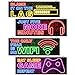 clothmile 4 Pcs Neon Gaming Decor for Boys Room Wooden Video Game Wall Art Motivational Quote Gamer Hanging Plaques Inspirational Wall Decor for Boys Kids Room Bedroom Playroom Decorations