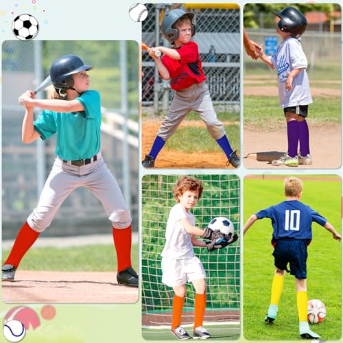 Image of Olreco 3 Pack Toddler Soccer Socks Kids Baseball Socks Boys Girls Softball Sock Youth Football Sock Athletic Accessories