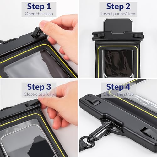 Floating Waterproof Phone Case 2-Pack, IPX8 Certified Waterproof Phone Pouch, Dry Bag for 7 IN Cellphone with Neck Strap, Water Protector Bag for Cruise Boat Beach Travel Essentials (Black Green) - image 6