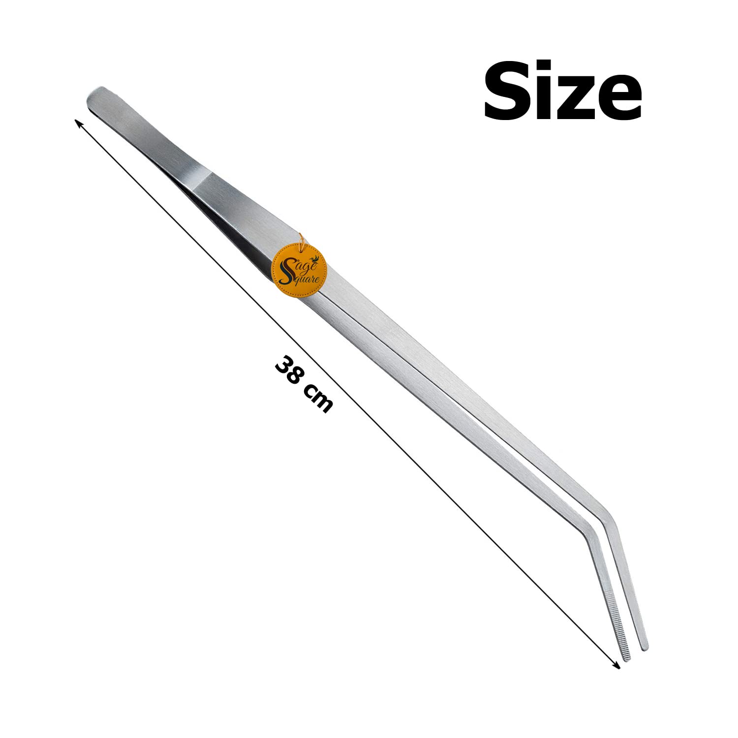 Sage Square Aquarium Straight Tweezer, Stainless Steel, Aquascape Tools, Feeding Tongs, Rust-Resistant, Corrosion-Resistant, Durable, Non-Slip Design,Polished, Shiny (38cm) 2