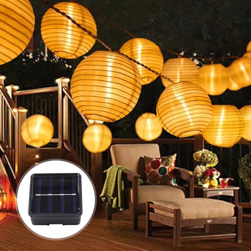 SPORWAY Farolillos solares de 12 m para exteriores, resistentes a la intemperie, 40 luces LED solares para exteriores, IP65, resistente al agua, 8 modos, cadena de luces solares para exteriores, para