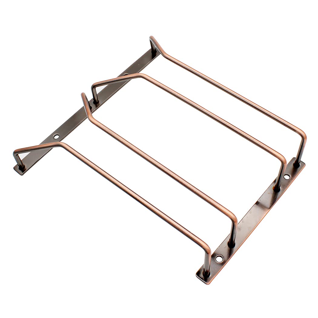Abcsea 1 Piece Wine Glass Rack Under Cabinet, Wine Glass Rack Copper, Stemware Rack, Wine Glass Holder, Goblet Wine Rack With Screws, 22cm 2 Rows