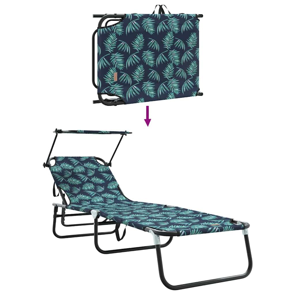 Klappbare Gartenliege Mehrfarbig 190 x 57 x 81 cm Oxford Material Verstellbare Rückenlehne für Relaxen im Garten Terrasse Balkon Strand Camping Outdoor Nutzung