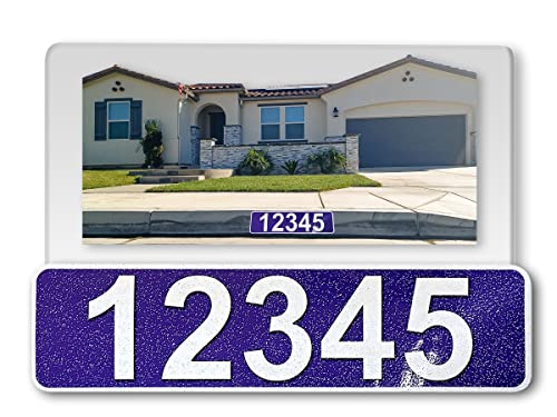 Curb N Sign Curb Wrap Address Decal – Reflective Aluminum House Number Decals for Front Doors, Windows, Curbs, or Walls – Perfect for Outside House Customization - Weather Resistant (Purple)