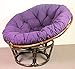 Produktbild Rattan Papasan Sessel inkl. hochwertigen Polster, D 110 cm, Fb. Darkbrown, Polster violett