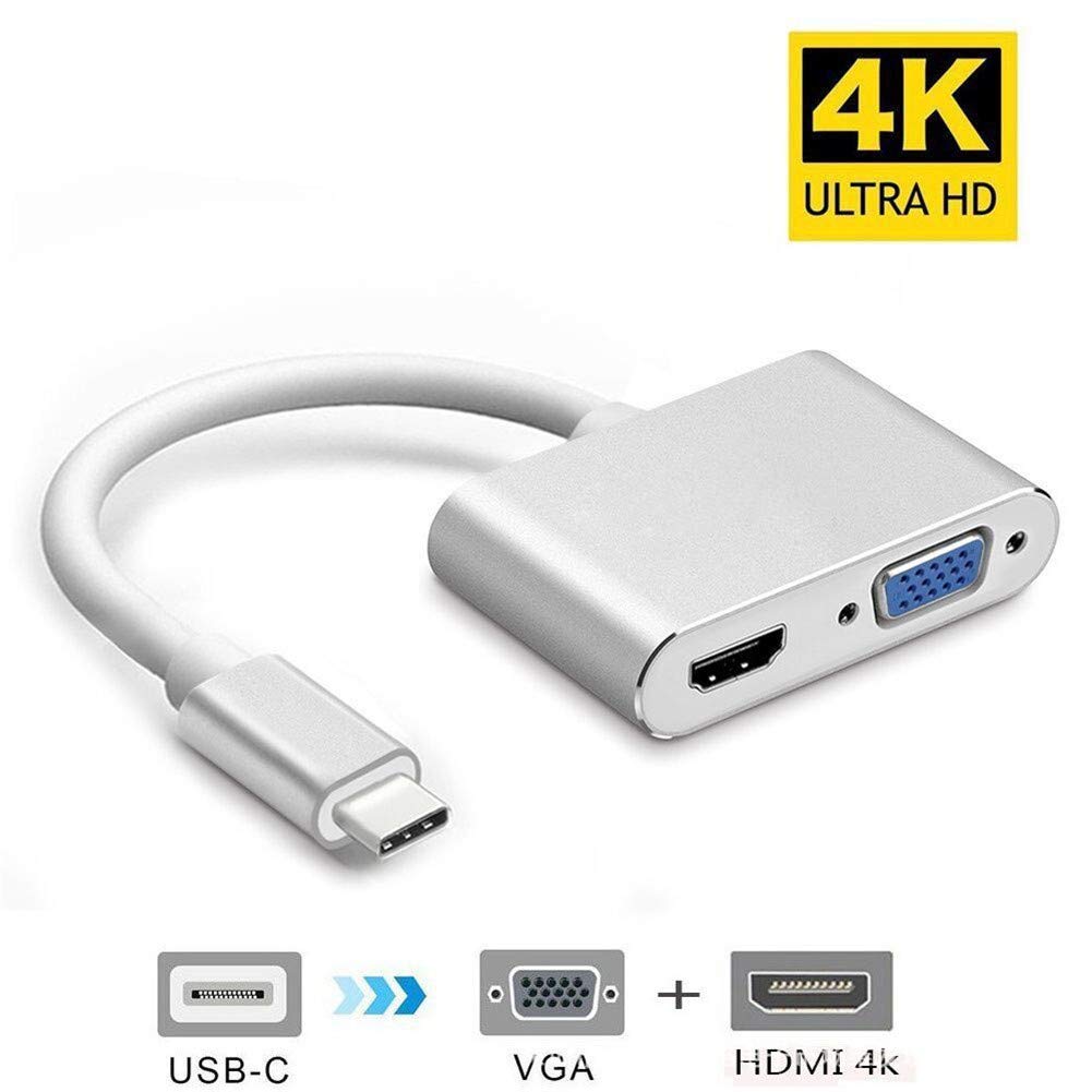 Buy USB C to HDMI & VGA Adapter, USB Type C (Thunderbolt 3 Compatible