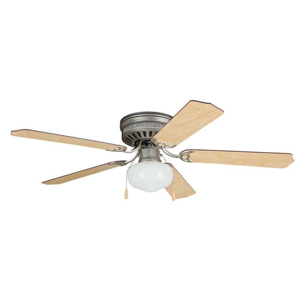 Litex CC52BP5C1 Celeste Deluxe 52-Inch Brushed Pewter Ceiling Five Reversible Ash/Mahogany Fan Blades and Single Light Kit, Opal Frosted Glass