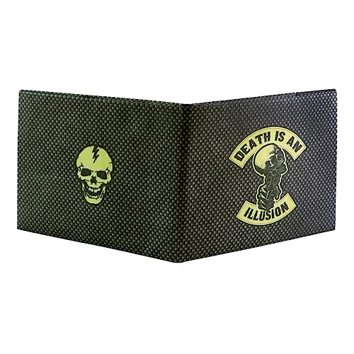Image of SUPERVEK Memento Mori Stoic Paper Wallet - Vegan Thin Tear & Water-Resistant Slim Wallet for men - Mens Credit Card Holder Small Wallet, Cool Skull Print Bifold Wallets for Men - RFID