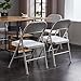Simpli-Magic 6 Pack White Padded Folding Chairs with Cushion – Durable Metal Foldable Chairs for for Indoor Outdoor Weddings, Parties, Backyard & Office Events