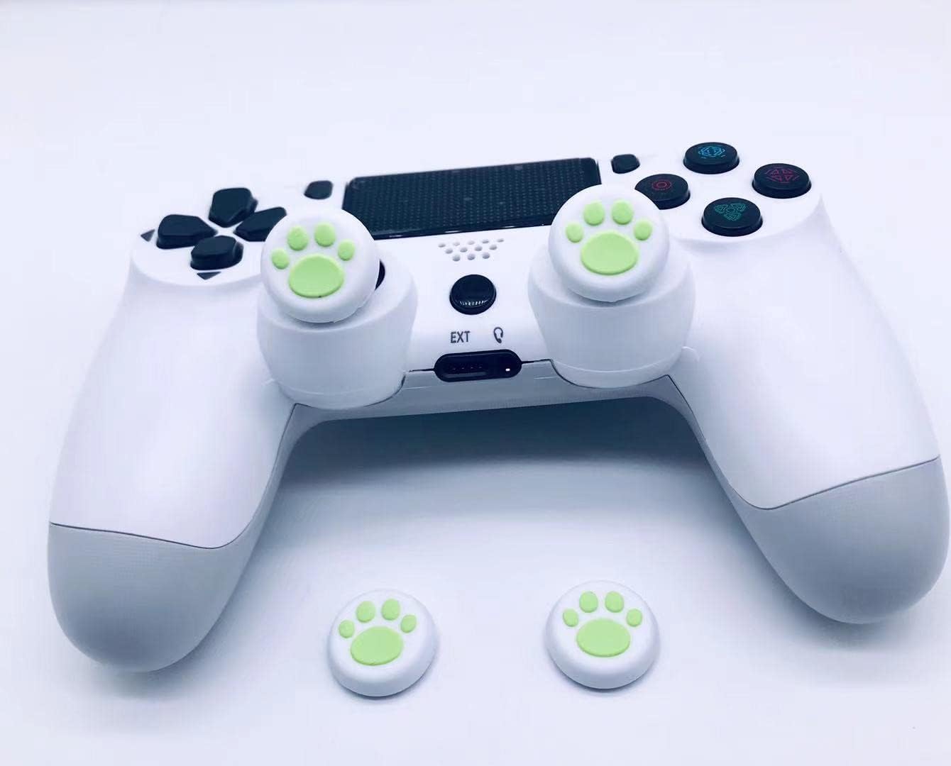 Set of 4 Analog Stick Joystick Controller Performance Thumb Grip Compatible with PS5, PS4, Xbox One, Xbox Series X/S Compatible with Switch Pro - (Green)