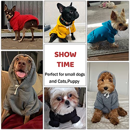 PETCARE Small Dog Hoodie Cat Sweater Yellow Warm Soft Fleece Sweatshirts with Pocket Fall Winter Puppy Sweaters Cat… - Image 4