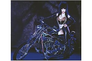 Elvira 8x10 Poster - Elvira: Mistress of the Dark on Motorcycle