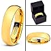 Charming Jewelers Tungsten Wedding Band Ring 5mm for Men Women Comfort Fit 18K Yellow Gold Plated Plated Domed Polished Size 10.5