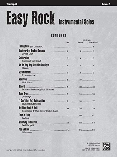 Easy Rock Instrumental Solos, Level 1: Trumpet, Book & Online Audio/Software (Easy Instrumental Solos Series) - Image 2