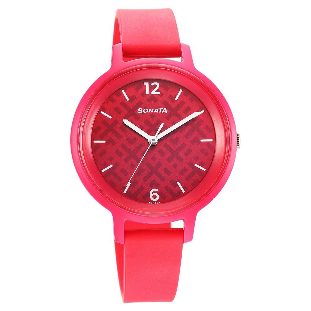 Sonata Splash Quartz Analog Pink Dial Plastic Strap Watch for Women-87049PP14W (B0CSP35H75) Amazon Price History, Amazon Price Tracker