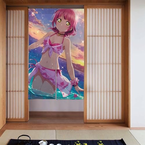 ラブライブ! (18) のれん 玄関 キッチン ロング カーテン 間仕切り 断熱 おしゃれ かわいい 目隠し 暖簾 リビング 階段 キャラクター