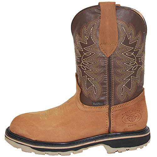 Men’s Leather Square Toe Steel Toe Western Work Boot4