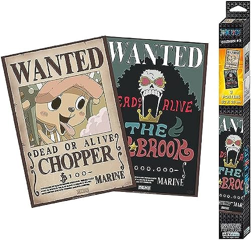 Posters One Piece Chibi ABYSTYLE lot de 2 pour decorer un bureau de developpeur ou de gamer