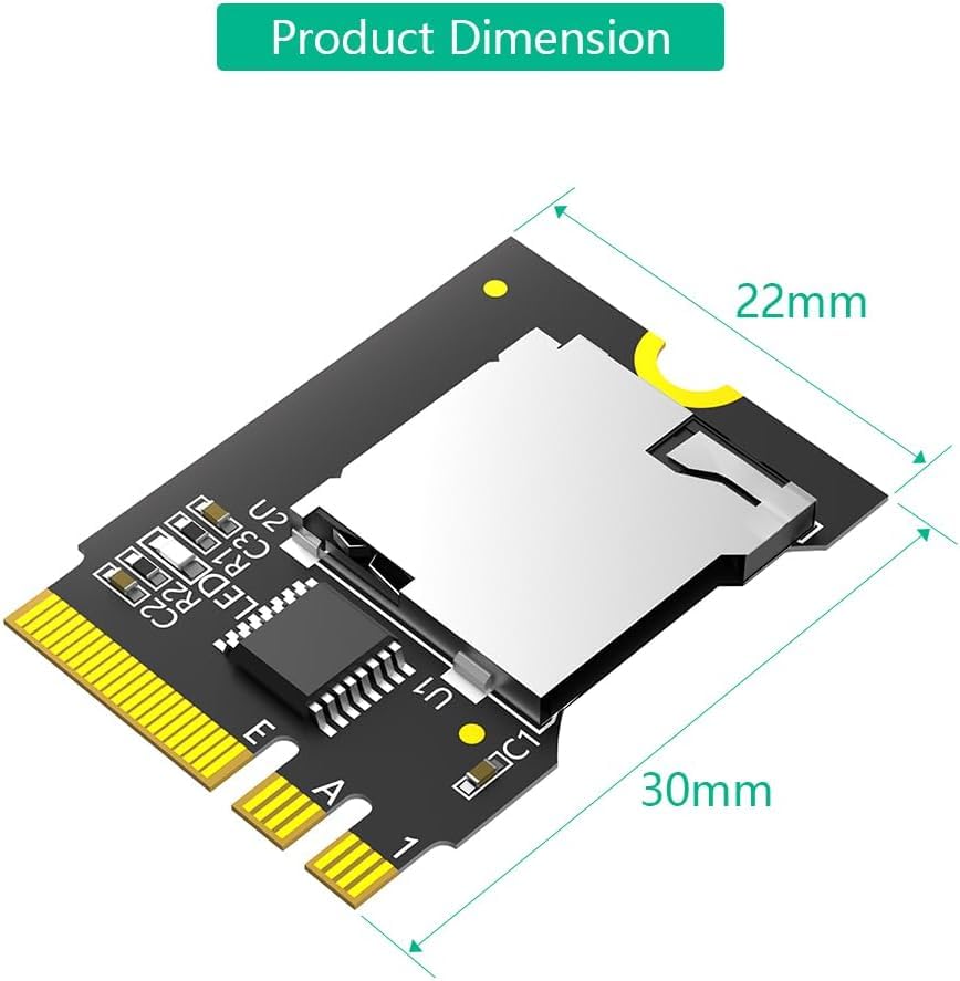 Convertisseur Mustpoint TF vers NGFF Key A-E pour carte SDHC SDXC M.2