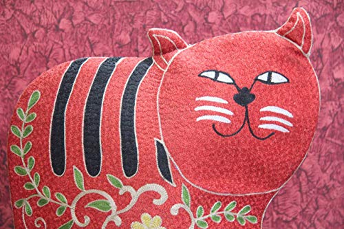 Christmas Gift. Cat Quilted Tea Cozy/Embroidered French press cosy/Teapot/cafetière/coffee plunger/kettle/percolator/server/pot/carafe/animal cozy