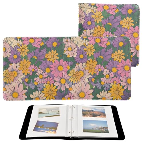 Álbum de fotos Scrapbook adhesivo DIY con flores en flor, encuadernador de 3 anillos, 40 páginas, 8x10 para memorias miniatura 2