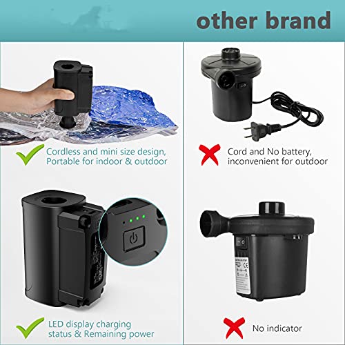 Elektrische luftpumpe, wiederaufladbare tragbare drahtlose Luftpumpe mit 4000mAh schnell auffüllbarer aufblasbarer elektrischer Pumpe für Luftmatratze, Schlauchboot, Schwimmring, Yoga Ball - Image 4