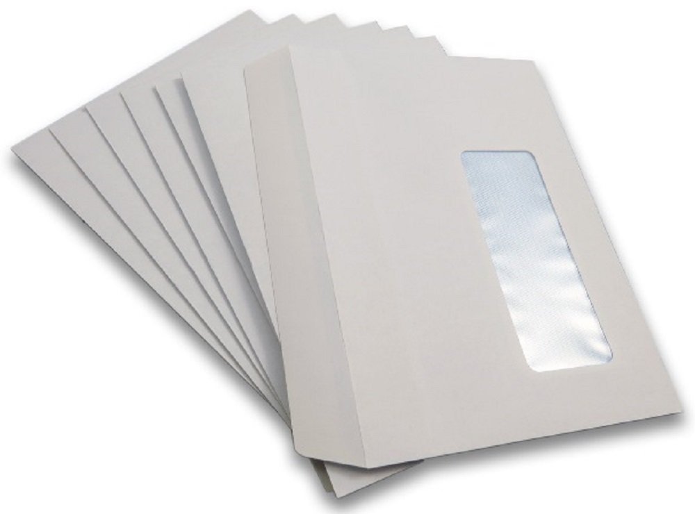 200 White A6 / C6 Size Self Seal Paper Envelopes With Address Window 114 x 162mm 90gsm - Office Postal Mailing Postage Posting Supplies