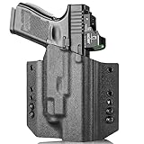 WARRIORLAND OWB Kydex Holster w/Optic Cut, Compatible with Glock 17/19 Gen3-5 &G23/G32 Gen3-4 & G19X/44/45 with TLR-8 TLR-8A Mounted Only, Not Fits TLR-8X, Outside Waistband Carry, Adj. Carry Position