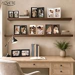 AEVETE 6x8 Picture Frames Double Hinged Wood Folding Photo Frames Vertical with Plexiglass Front, Wood Grain