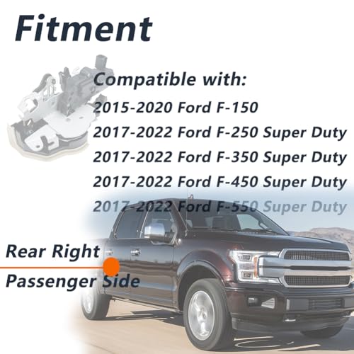 Image of Door Lock Actuator Compatible with 2015-2020 F-150, 2017-2022 F-250 F-350 Super Duty 4-Door Crew Cab Pickup Rear Right Passenger Side