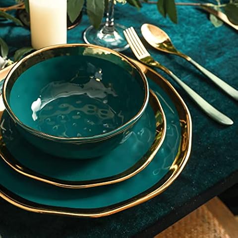 Vajilla de porcelana verde Stone Lain de 16 piezas Cover