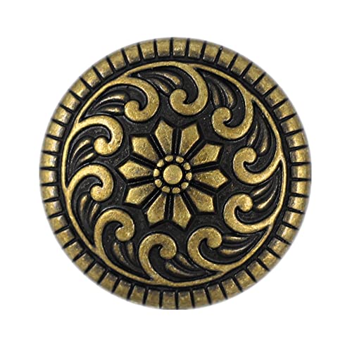 Bezelry 12 Pieces Sea Wave and Flower Metal Shank Buttons.