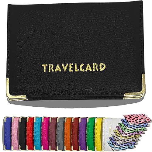 HITHIKA - New Leather Oyster Travel Card Bus Pass Holder Wallet Rail Card Cover CASE (Black)