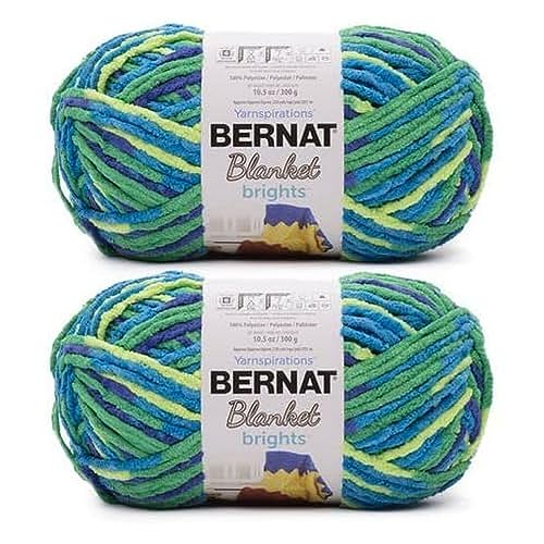 Image of Bernat Blanket Brights 300g Blue Flash Yarn - 2 Pack of 300g/10.5oz - Polyester - 6 Super Bulky - Knitting/Crochet