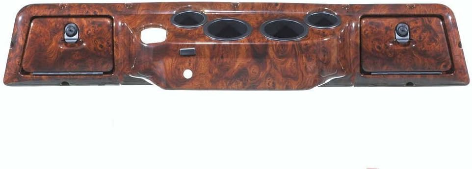 Dark Burled Woodgrain Full Dash Panel for Club Car DS (1981+) – 4 Cupholders, 2 Locking Glove Boxes, OEM-Style Finish