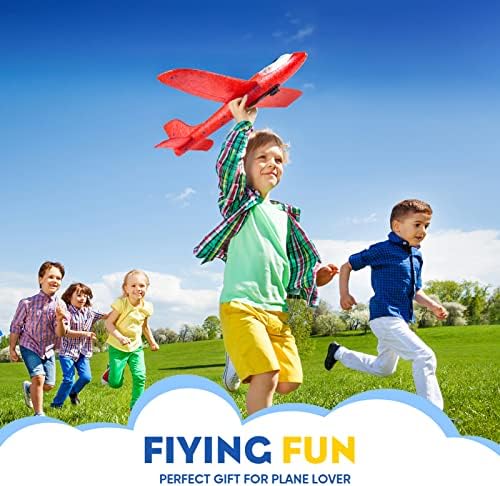 Kids Toys Gifts for 4 5 6 7 8 9 10 11 12 + Year Old Boys Girls Cool Birthday Outdoor Educational Airplane Launcher Toy 3 Pack Led Light Foam Glider Planes Airplanes with 3 Sets of Themed DIY Stickers 8 51Xe97KvLLL. AC