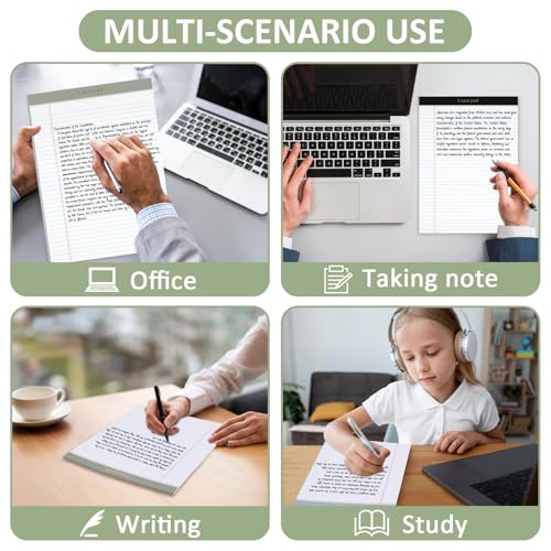 AZUREAL Pacote com 3 blocos legais 21 x 28, blocos de notas de borda larga 21 x 28, blocos de escrit