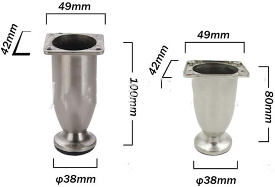 Furniture Legs Metal Table Legsniture Feet Zinc Alloy Kitchen Feet Replacementniture Risers Legs Couch Legs Sofa Desk Legs Bed Cabinets Risers with Screws 4Pcs/10Cm
