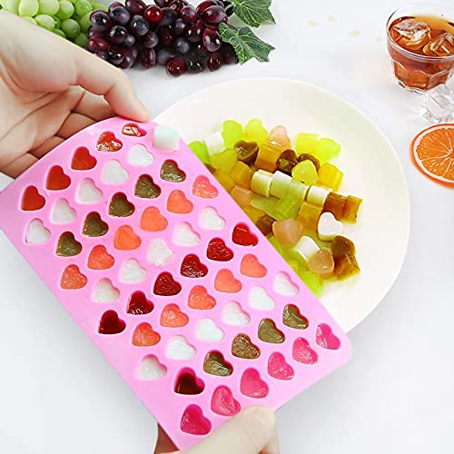 BREEZO Heart Shape Silicone Chocolate Molds, 3 Pieces 55-Cavity Candy Gummy Molds Ice Cube Baking Accessoire for Party Cake Decoration