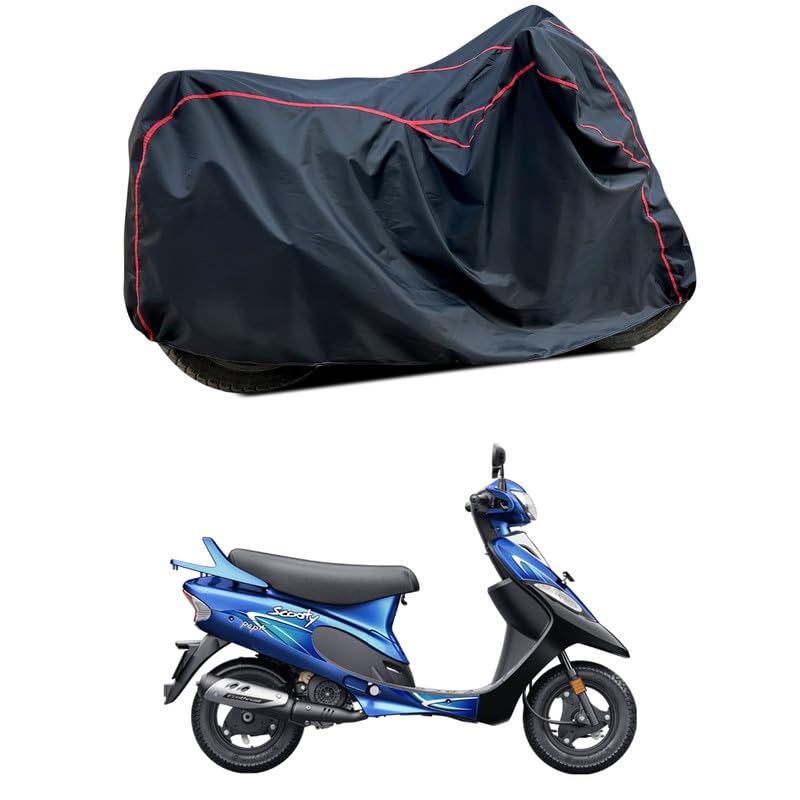 Image of Waterproof Scooter Cover Compatible with TVS Scooty Pep Plus Fabric UV Protection (Black)